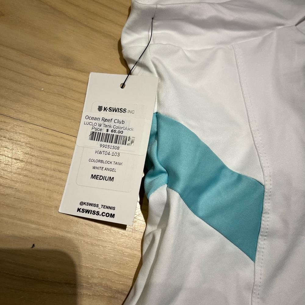 NWT K-Swiss White Tennis/Pickleball Skirt and Matching Top Luclo Wave Colorblock - Picture 6 of 6